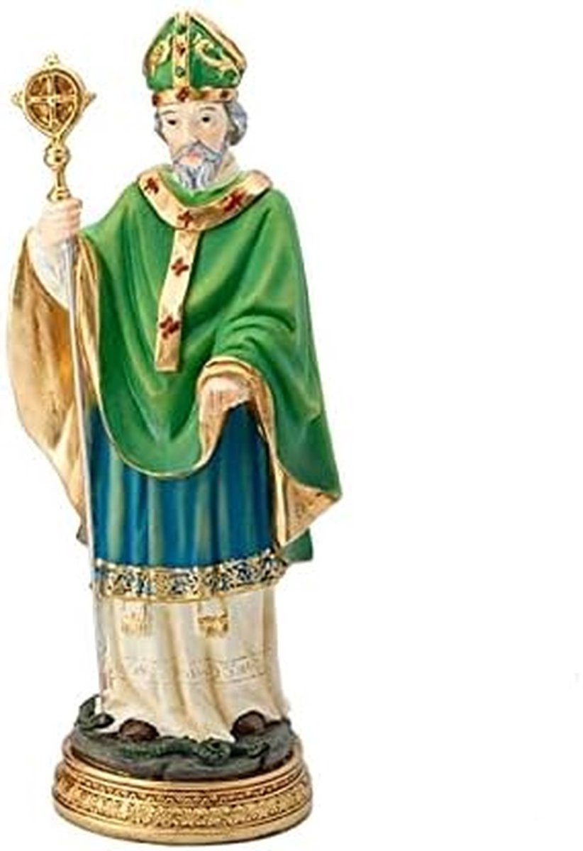 Sint Patrick decoratie beeldje - Veelkleurig - Hoogte: 21 cm