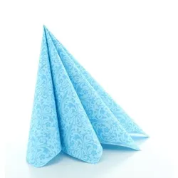 Sovie HORECA Serviette Janet in aqua aus Linclass® Airlaid 40 x 40 cm, 50 Stück - Ornamente Schnörkel Floral