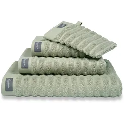 Vandyck Frottierserie Home Wave smoke green Waschhandschuh 16x22 cm
