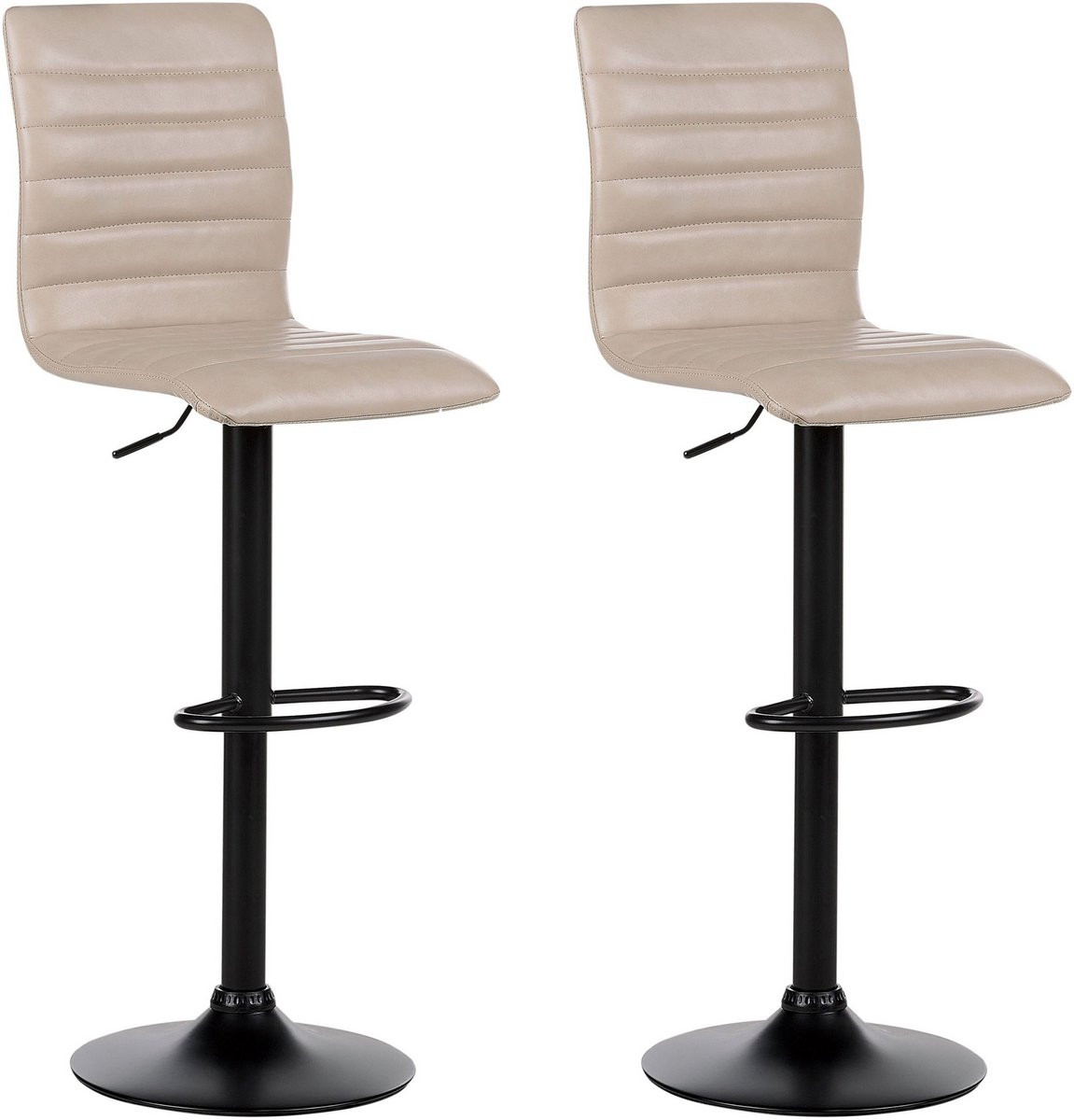 Beliani LUCERNE II Barkruk set van 2 - Lichtbeige - Kunstleer