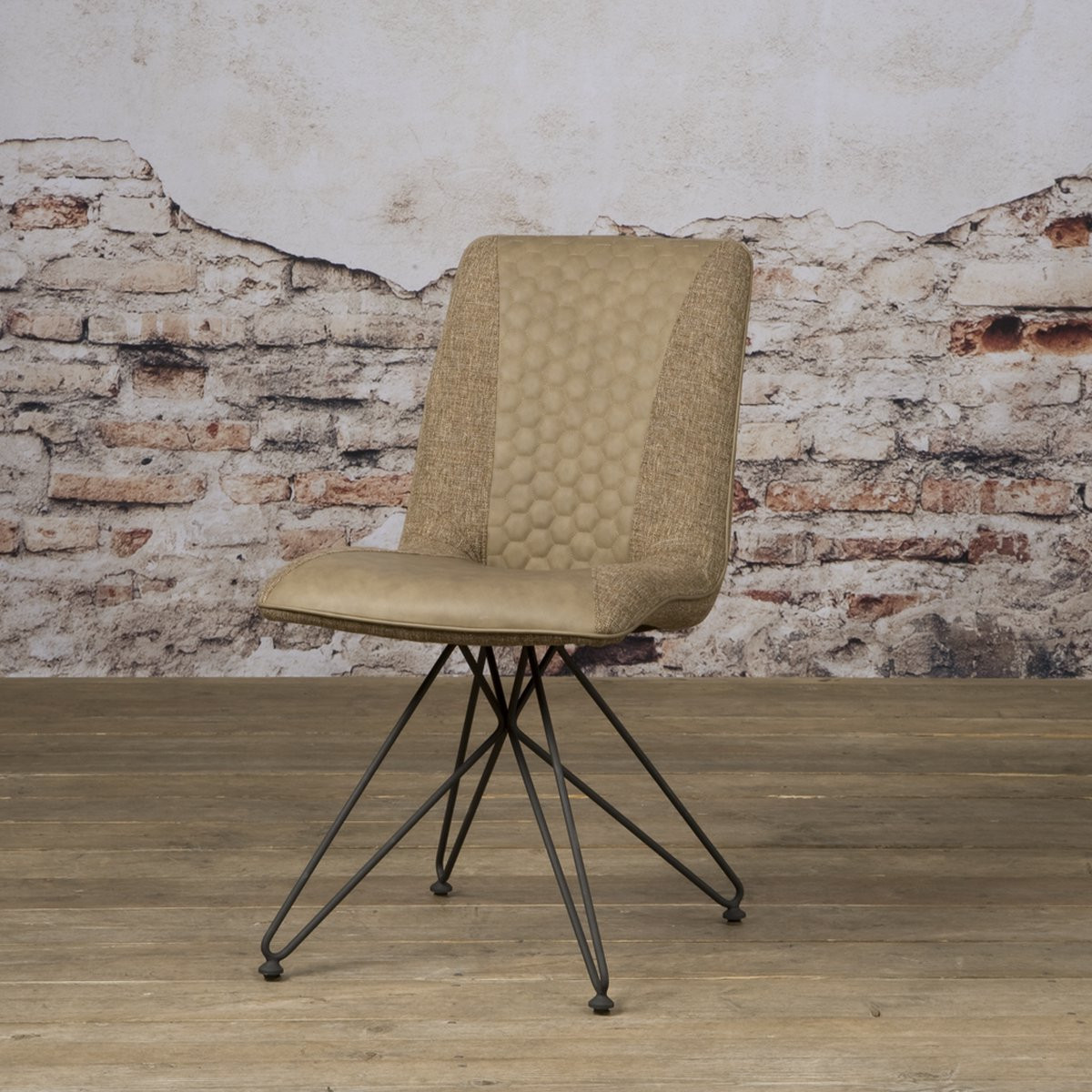 SIDD Capri sidechair - Vintage Brown met Linen Brown