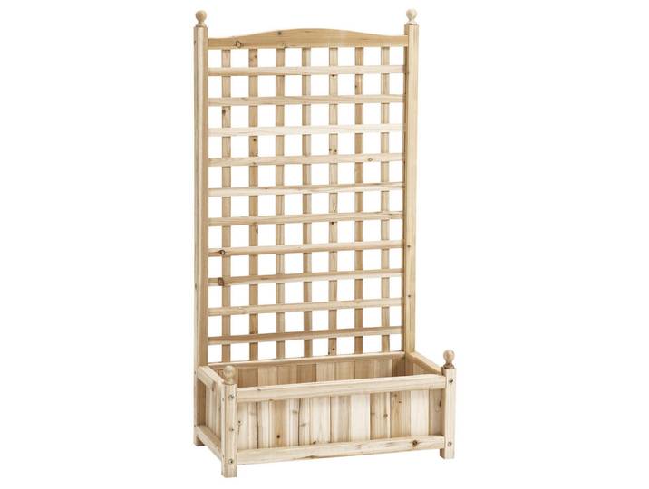 Outsunny Hochbeet, Tannenholz, Naturholz, Naturfarben, Holz, 28x120x64 cm, Gartenzubehör, Hochbeete