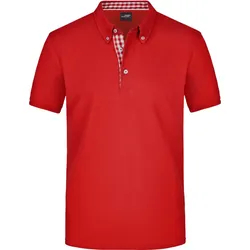 James & Nicholson Herren Karo-Kragen Piqué Polo JN964 red/red/white M