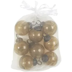 IB Laursen Tüte mit 8 Weihnachtskugeln mini, Ø 3,3 cm, honey