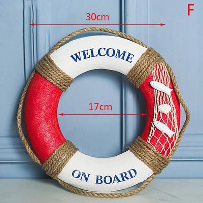Uplift Treasures Mediterranean Navy Life Buoy Wall Hanging Nautical Home Decoration f