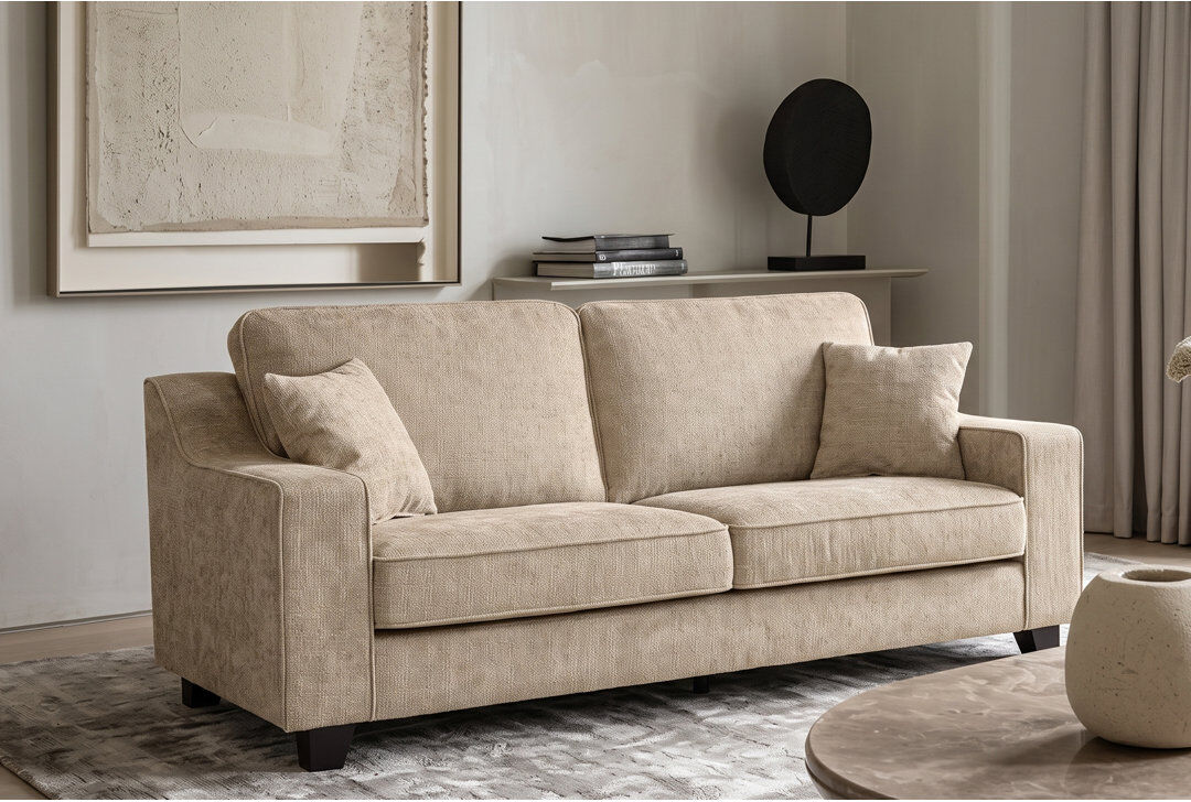 Mercer41 Housley Chenille Sofa Beige 3
