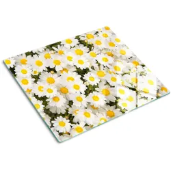 GLASPLATTE 60x52 cm Gänseblümchen