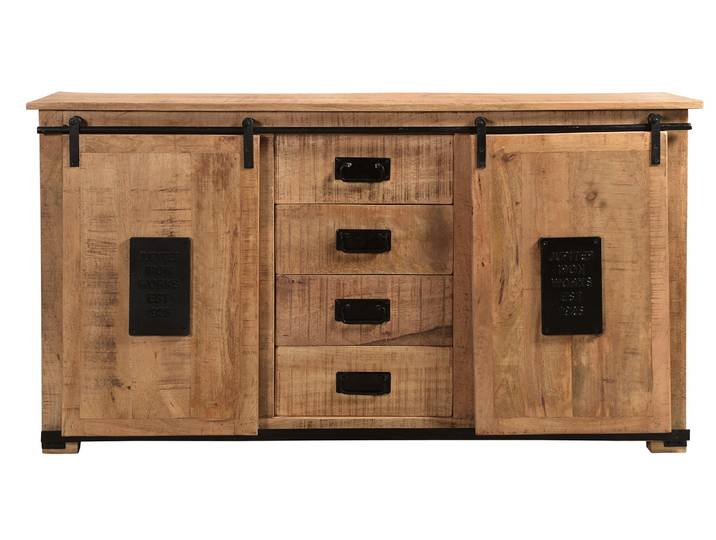 SIT Möbel NAMUR Sideboard Mango natur mit antikschwarzen