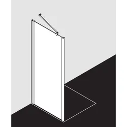 Kermi Pega Seitenwand PETWD10318VAK 103x185cm, silber hochglanz, ESG klar, auf Duschplatz