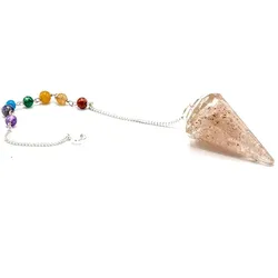 Orgonite Power Chakra Pendulum - Rose Quartz