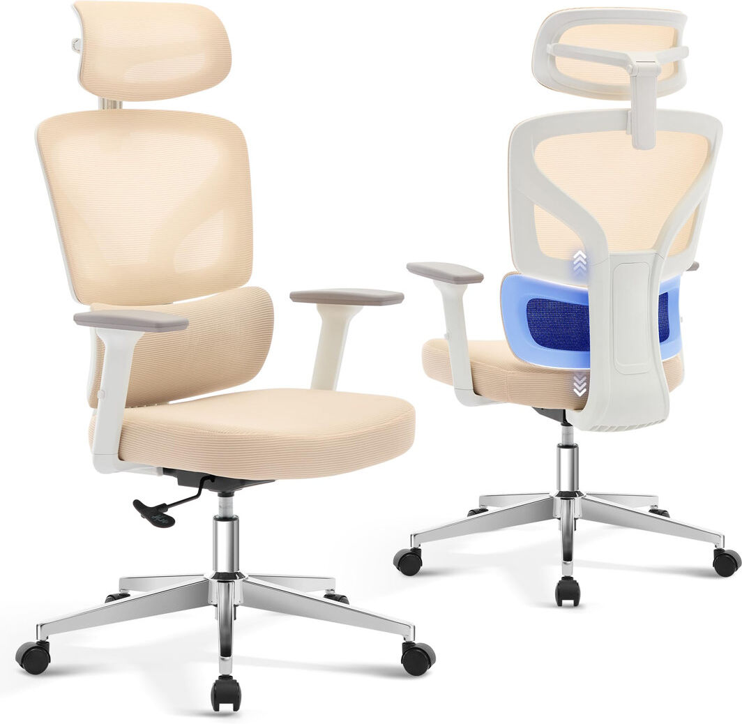 Metro Lane Office Chair Silver/Beige 69.5cm W X 69.5cm D
