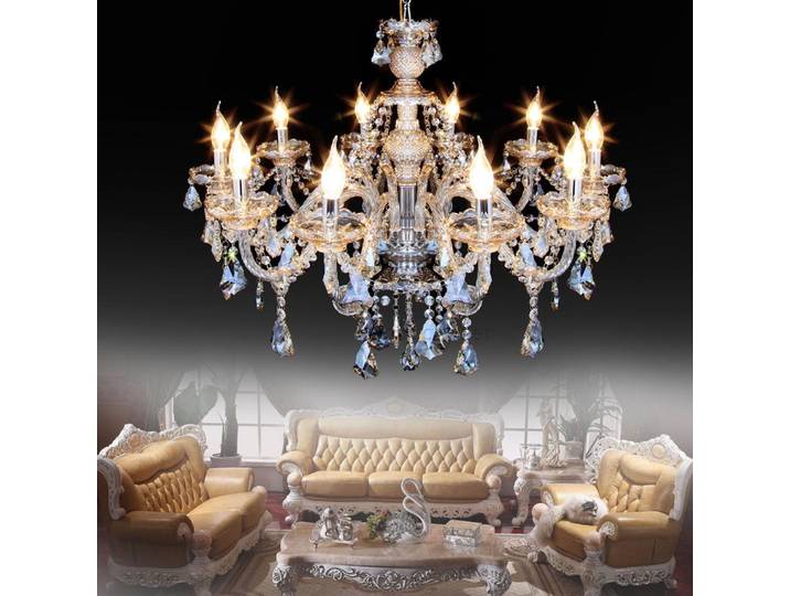 Lustres modernes en cristal pour la maison, luminaires décoratifs de luxe, lustres à bougies, suspensions pour salon, lampe d'intérieur
