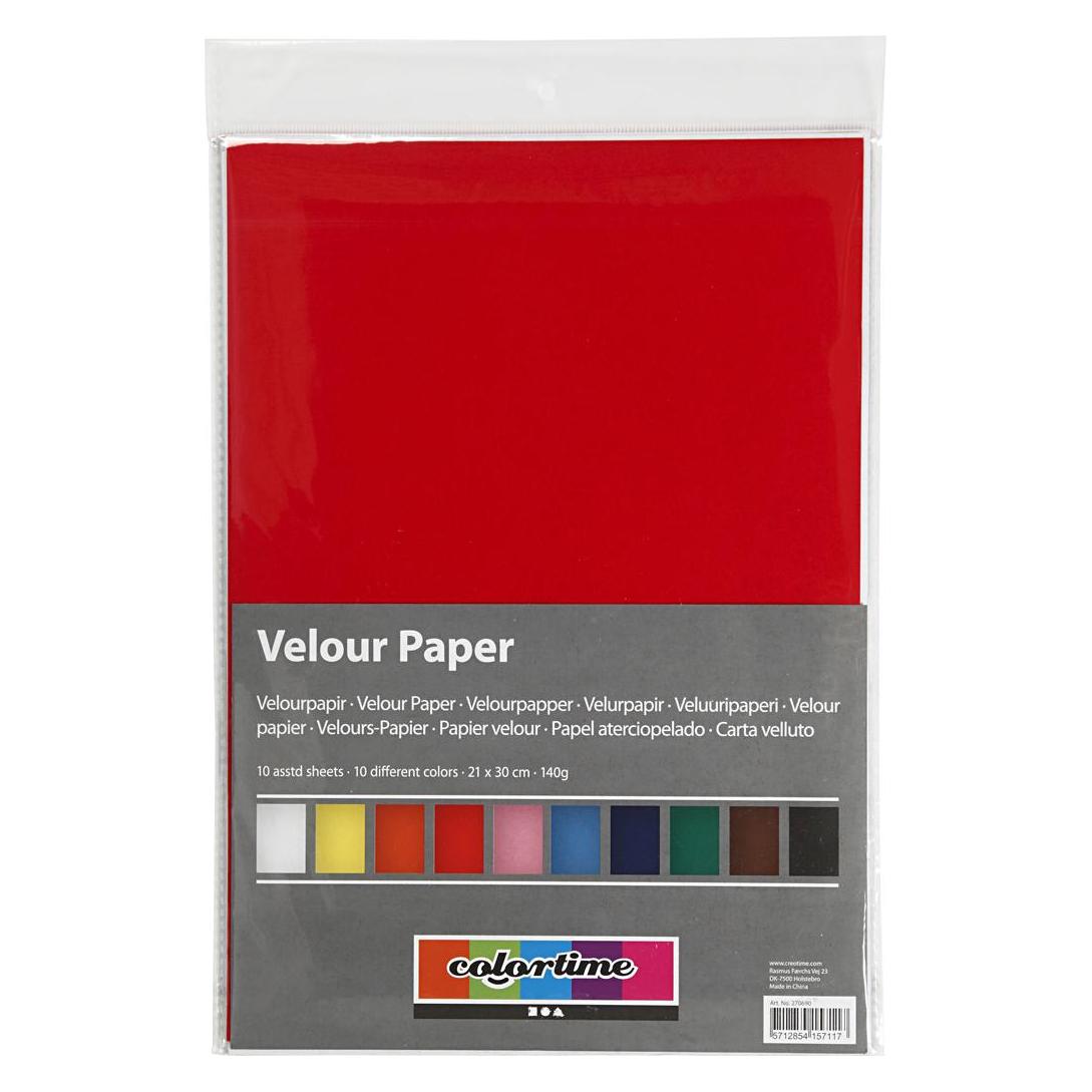 Creativ Company Velour Papier Kleur A4, 10 Vellen (140 g/m², 1x) (5712854157117)