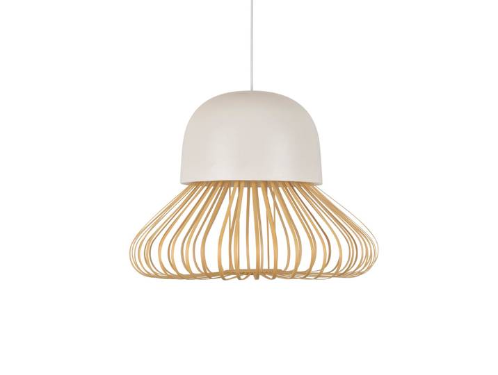 Suspension Anemos L, blanche, Ø 55 cm - Forestier - Salle à manger - Design - Bambou - À ampoule unique