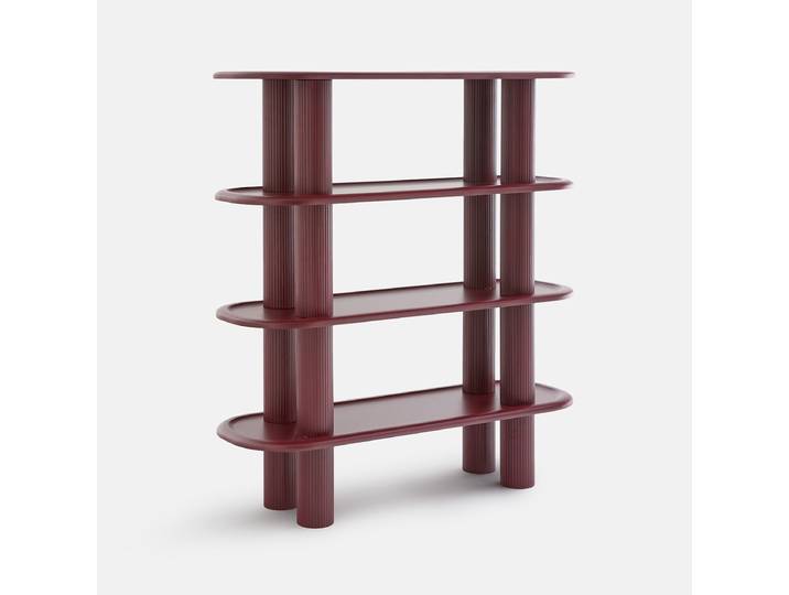 LA REDOUTE Bibliothèque 5 tablettes, laquée mat, hauteur 155 cm, CALIO Rouge Bordeaux