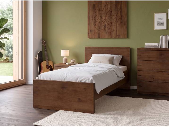 Kinder- und Jugendbett „Raphaela“ Kernbuche Dunkel 140 x 200 cm Massivholz Buche Dunkel