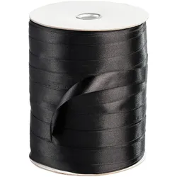 SPRINTIS Satinband 6 mm, schwarz, 300 m Rolle, Geschenkband für kreative Schleifen, Dekorationen, Geschenkverpackungen und Bastelprojekte, Polyester