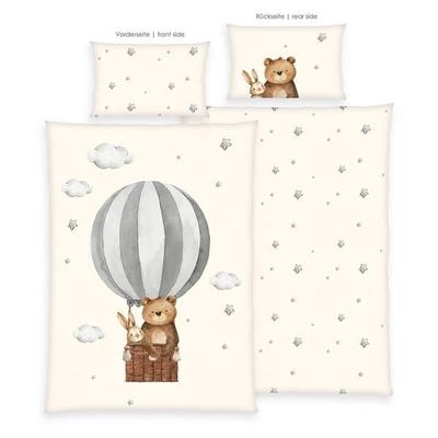 Klaus Hering 2485293063 - babybest® Bettwäsche, Ballonfahrt, Made in Green, 40x60+100x135 cm