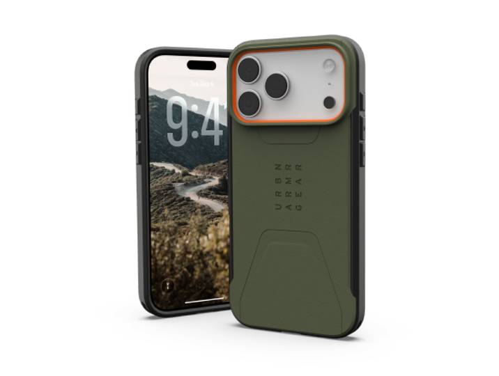 Coque Uag Civilian Magsafe - Compatible Magsafe Pour Iphone 17 Pro Max (olive/orange)