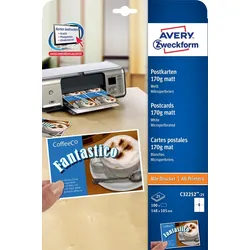 Avery Zweckform Postkarten 148x105 mm 170 g/qm beidseitig beschichtet matt 100 Stück