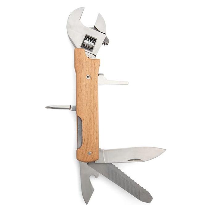 Kikkerland - Wooden Wrench Multi-tool - 1.5 x 6.25 x 0.75 inches (8 Funktionen) (CD707)