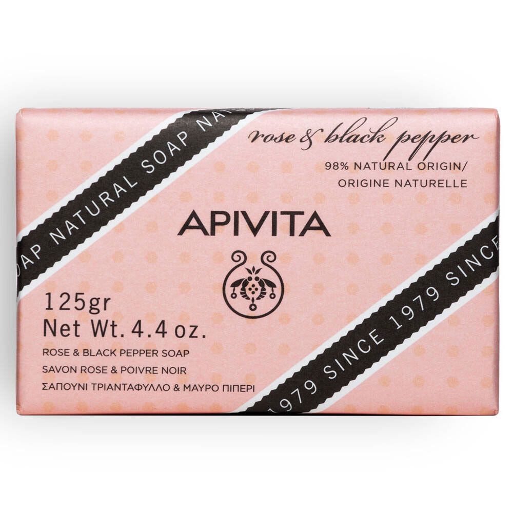 Apivita Natuurlijke Zeep Roos & Zwarte Peper 125 g Seife
