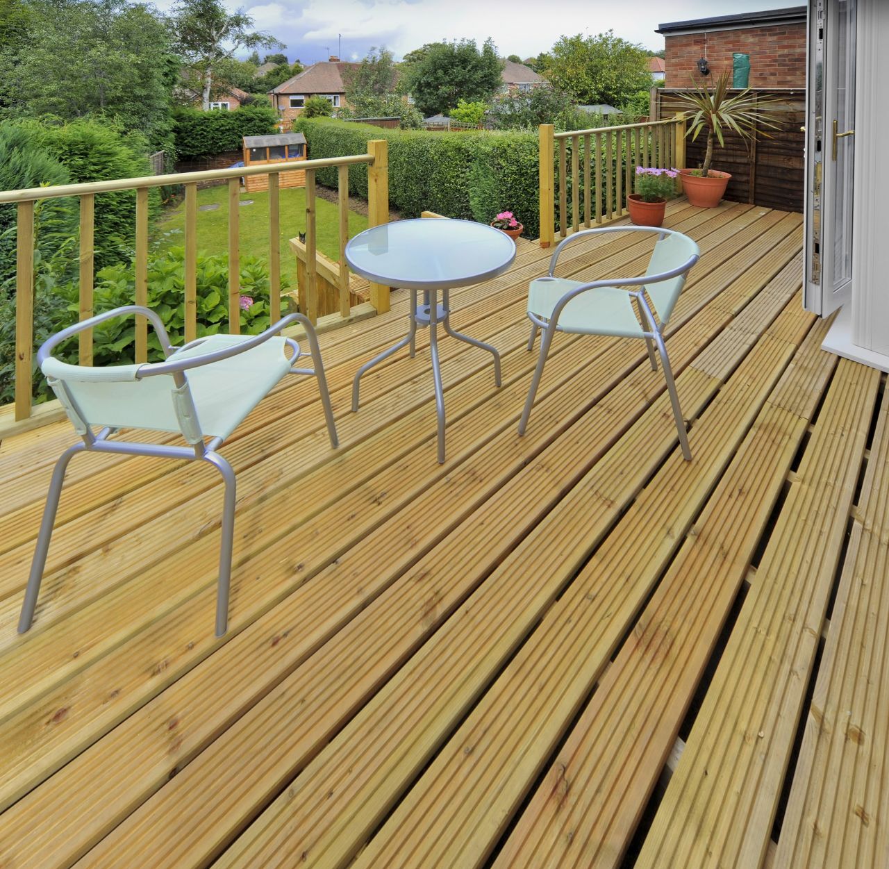 Weitere Terrassendiele Kiefer 200 x 14,5 x 2,8 cm grob/fein grün imprägniert