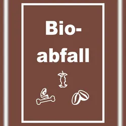 HB-Druck Bioabfall Mülltrennung Schild Text Symbol Essen hochkant A0 (841x1189mm)