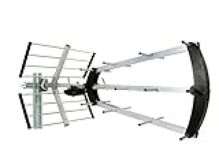 Metronic 415047 Antenne d'extérieur Trinappe 20 db - filtre 4G - UHF - Fiche F compacte et dépliable