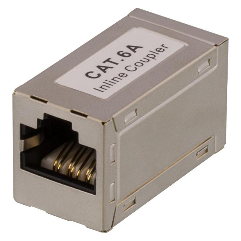 Deltaco coupler CAT6a FTP shielded female-female silver (FTP, CAT6a) (685-F)