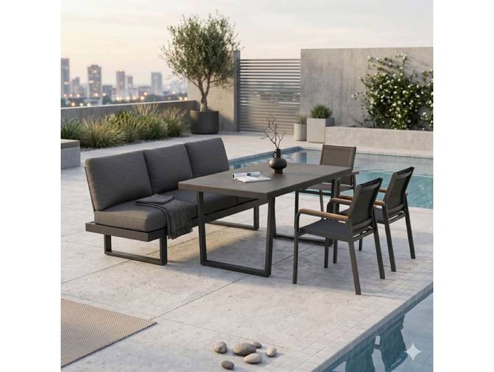 OUTLIV. Atlanta Gartenmöbel-Set L verstellbar (6 Plätze) Tisch 160x90cm
