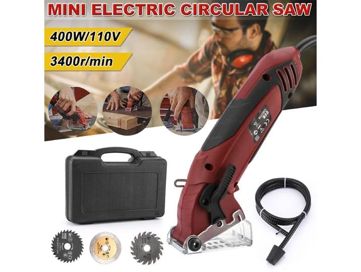Mini scie circulaire électrique multifonctionnelle, bricolage, scie électrique pour couper les cloisons sèches, les carreaux, le métal, le PVC, les tuyaux en plastique, le bois, 400W