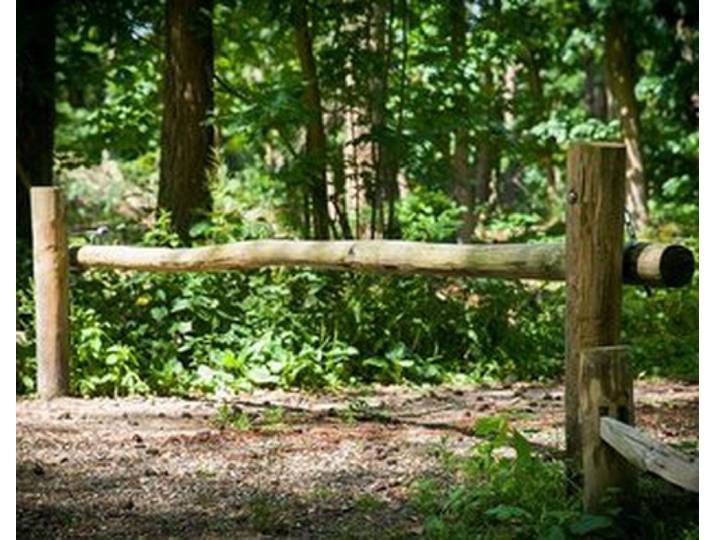 Slagboom ligger kastanjehout 400cm