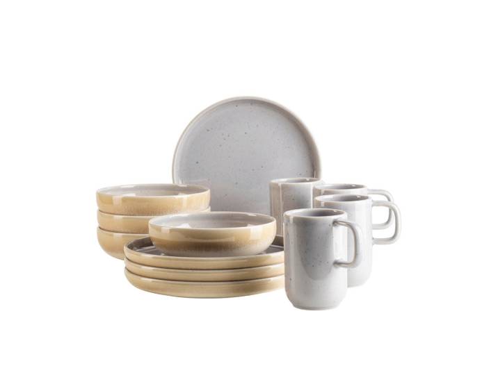 Mäser Frühstücksservice, Flieder, Keramik, 12-teilig, Geschirr, Geschirr-Sets, Kaffeeservice