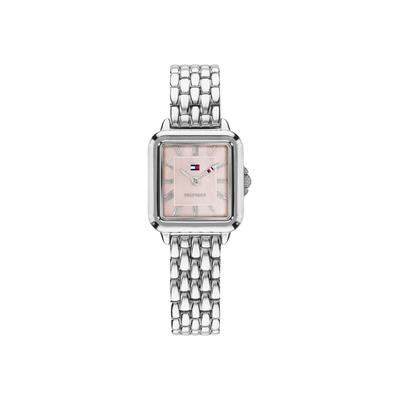 Quarzuhr TOMMY HILFIGER "MIA", silber (silberfarben), Armbanduhren, Damen, Quarzuhr, Armbanduhr, Damenuhr, Edelstahlarmband, analog