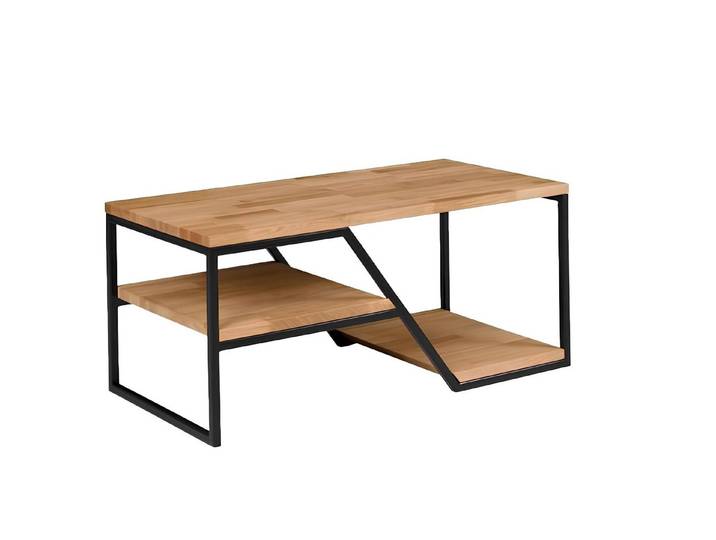 Xlmoebel Couchtisch Eleganter Beistelltisch aus Metall und Holz für stilvolles Wohnen (Couchtisch), Hergestellt in Europa