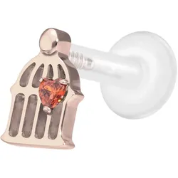 PTFE Labret mit Innengewinde + Titan-Aufsatz KÄFIG