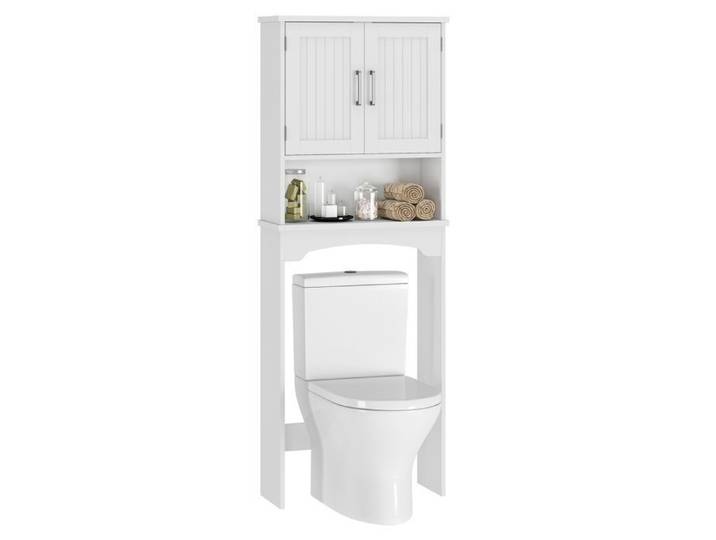 GARVEE Étagère de rangement au-dessus des toilettes – 3 niveaux sur pied – Adaptée aux salles de bains – Blanc