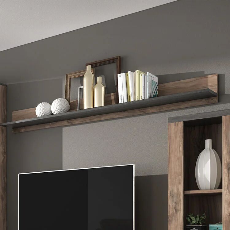 garneroarredamenti Mensola 180x20h cm da parete noce rovere grigio Paloma 2
