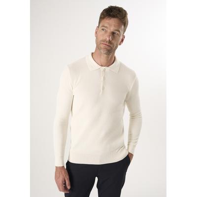 Polokragenpullover FELIX HARDY "Pullover mit Polo-Kragen und Knöpfen", Herren, Gr. XXL, beige (ecru), 100% Baumwolle, Pullover