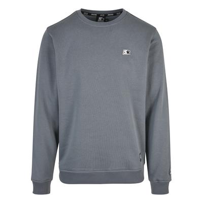 Rundhalspullover STARTER BLACK LABEL "Starter Black Label Herren Starter Essential Crewneck", Herren, Gr. M, grau (heavymetal), 65% Baumwolle, 35% Polyester, unifarben, Rundhals, Sweatshirts Rundhalspullover