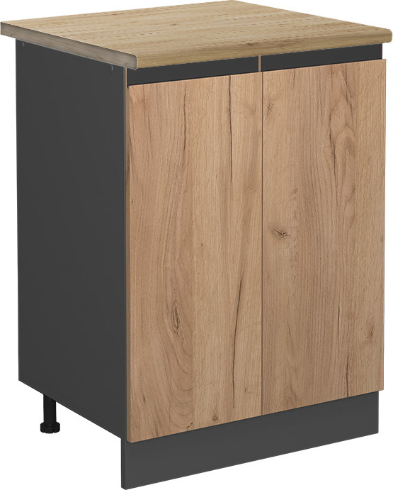 Vicco R-Line Keukenonderkast J-Shape in Eikenhout met Goud, Breedte: 60 cm