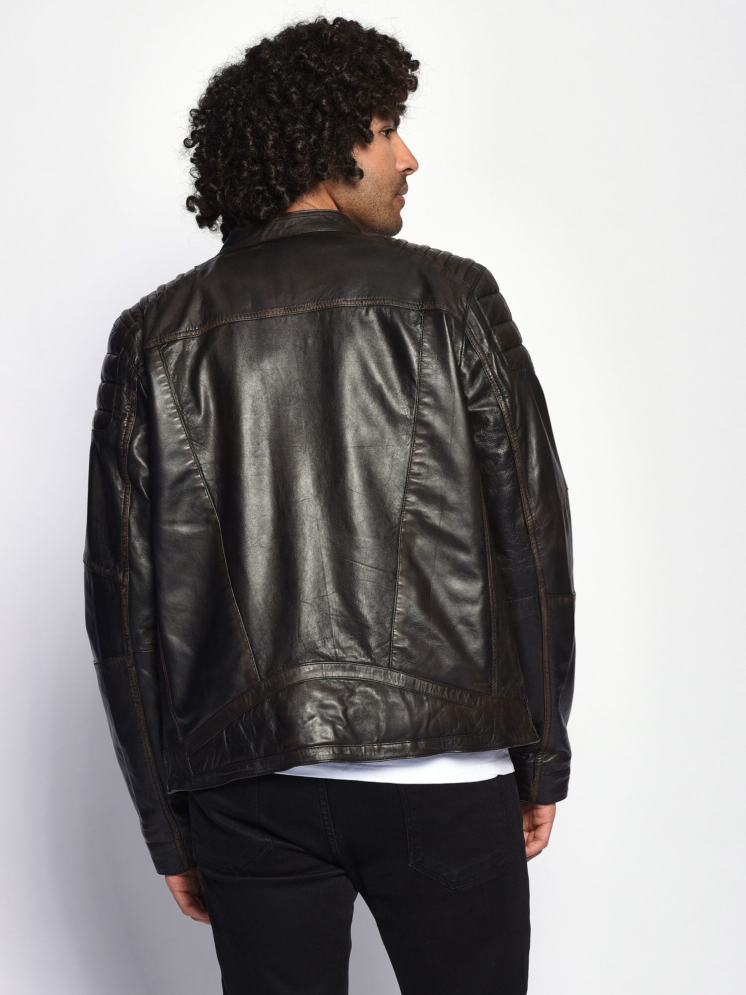 Lederjacke MUSTANG "Whyte", Herren, Gr. 4XL, braun, Obermaterial: 100% Lammleder. Innenfutter: 100% Baumwolle. Ärmelfutter: 100% Polyester, ohne Bündchen, Jacken