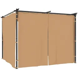 vidaXL Pavillon mit Vorhängen 3x3 m Taupe Stahl
