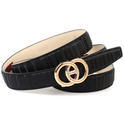 Ledergürtel ANTHONI CROWN, Damen, Gr. 80, schwarz, Leder, unifarben, Gürtel Ledergürtel, Stufenloser samtig fühlender Ledergürtel