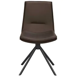 Drehbare Polsterstühle in Braun Echtleder modern (2er Set)