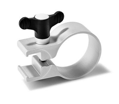 Ultradex Tafelklemme, für die Befestigung von Tafeln/Schildern/Werbedisplays an Standrohren mit Ø 40 mm, Schnellverschluss, Aluminium, silber, 2 Stück