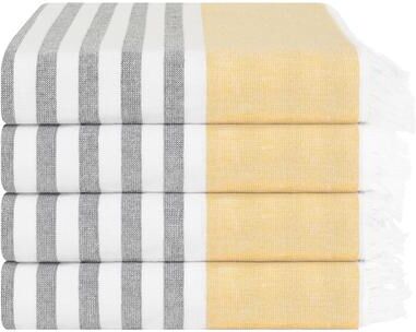 "American Soft Linen 100% Cotton Turkish Peshtemal Beach Towels, 35""x60"" Size 4 Pack Swim Towels for Beach and Pool Towels"