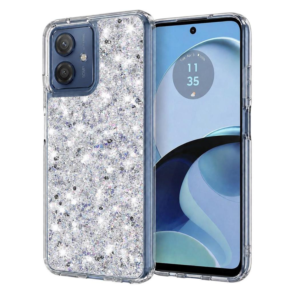 Techsuit - Sparkly Glitter - Motorola Moto G14 - White (Motorola Moto G14) (56349471)