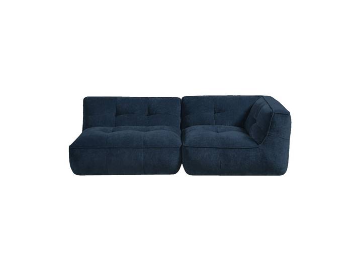 HABITAT - Méridienne gauche modulable en tissu - Bleu océan - Orieto